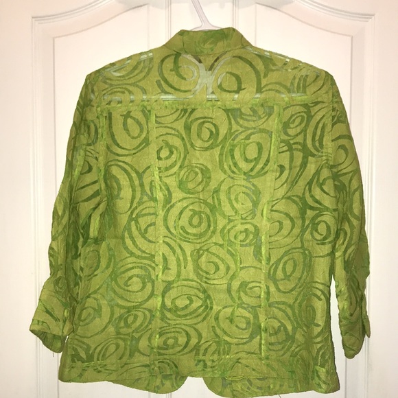 🧵 Green Sheer Blazer - Picture 2 of 4